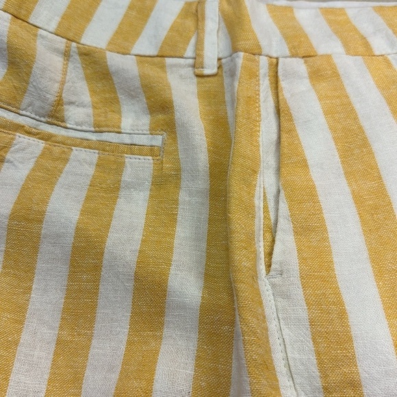Old Navy Everyday Yellow/White Striped Linen Blend Shorts Size 8 NWT & Size 14 - Picture 8 of 11